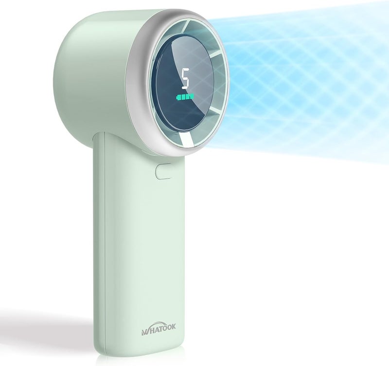 WHATOOK Portable Mini Fan: High Speed Cooling Fan, 10 Hours Battery Life, USB Rechargeable, Small Essentials for Women, Beach Travel, Vacation (Green) - Image 1
